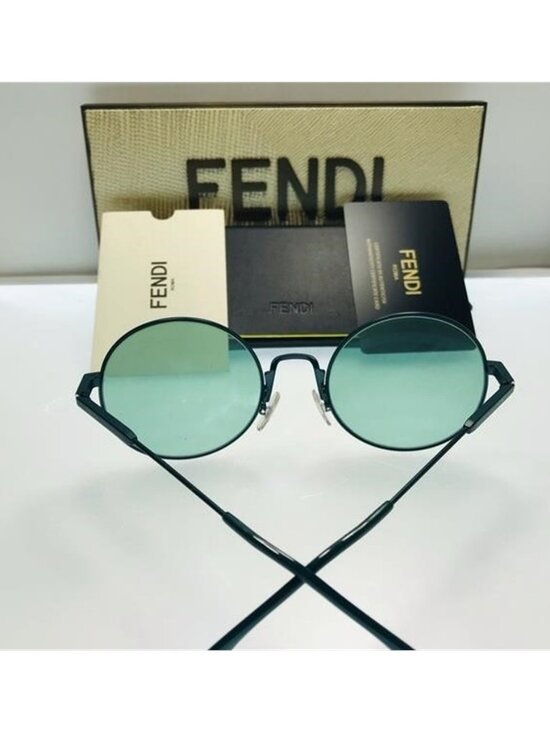 Green 0248 Waves Ff0248s Stripe Flash Mirrored Round Runway Sunglasses main image 5